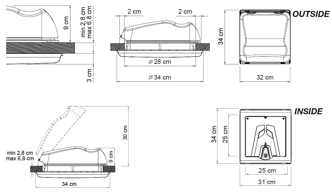 FIAMMA VENT 28 F Rooflight fig 3