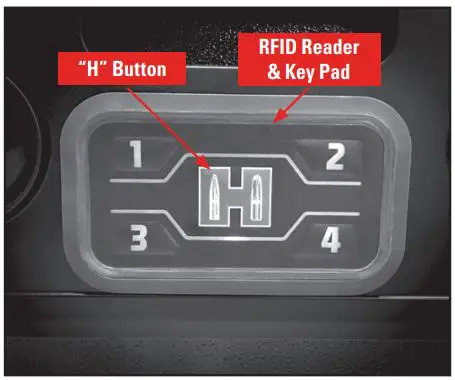 Hornady 98190 AR Gunlocker Safe Gun Locker Owner's Manual - Battery Power Mode
