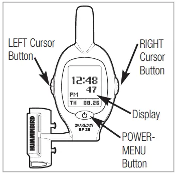 HUMMINBIRD RF25 Rod Mount Waterproof Fish Finder - Button