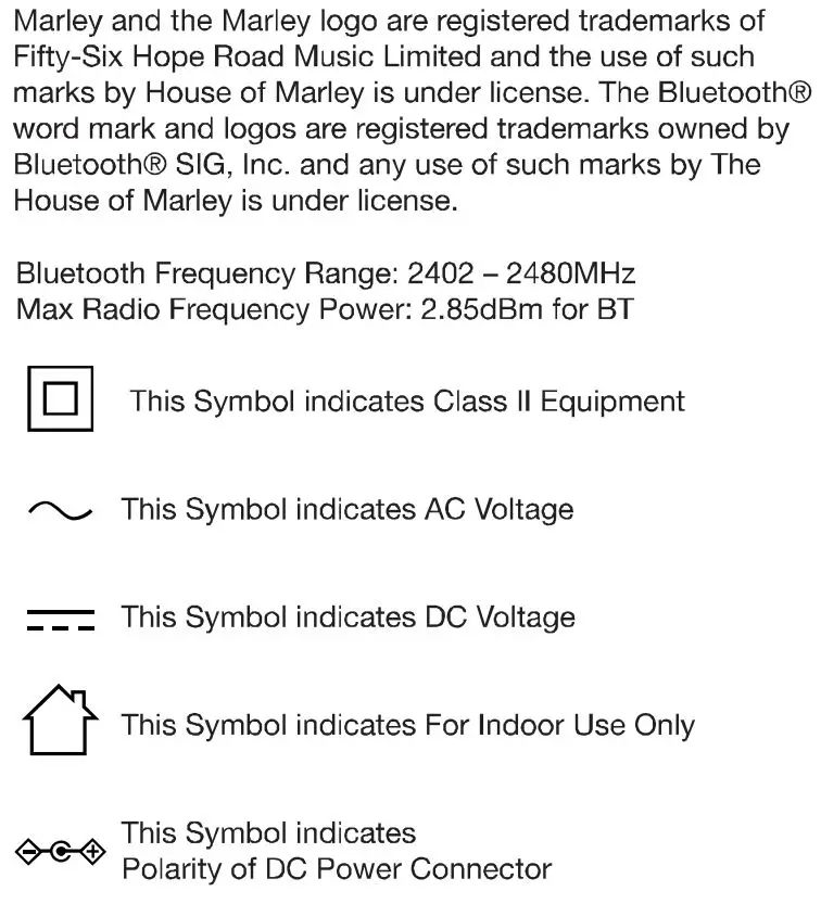 Marley EMJA006B Portable Bluetooth Speaker User Manual - Two Year Warranty