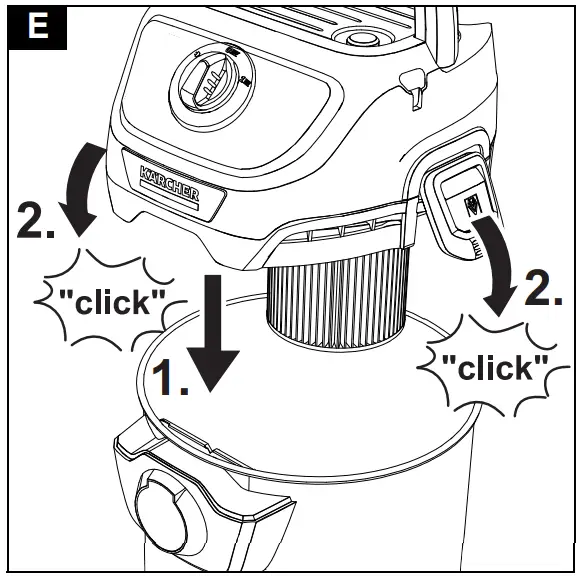 Inserting the filter bag