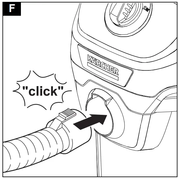 Installing the hose, pipes, floor nozzle