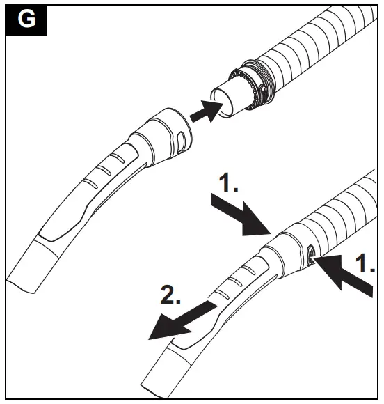 Installing the hose, pipes, floor nozzle