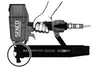 SENCO Construction Staplers Instruction Manual - Keep hands and other body parts away from the area shown in the circle to avoid possible injury during operation