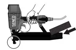 SENCO Construction Staplers Instruction Manual - Lay strip of staples onto rail