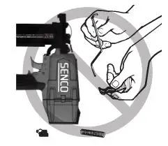 SENCO Construction Staplers Instruction Manual - Never use tool if workpiece contact