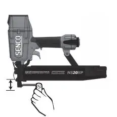 SENCO Construction Staplers Instruction Manual - This tool is equipped with a depth control workpiece contact (safety element)