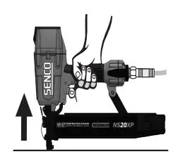 SENCO Construction Staplers Instruction Manual - When using tool, care should be taken due to possibility of tool recoil after a fastener is driven