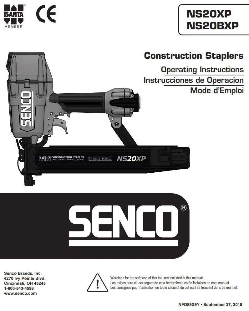 SENCO Construction Staplers Instruction Manual