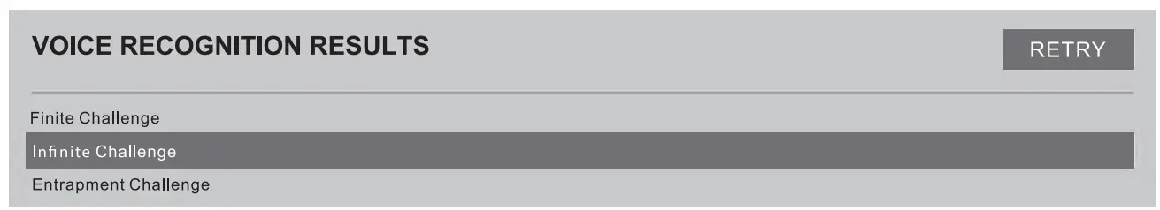 Voice recognition result