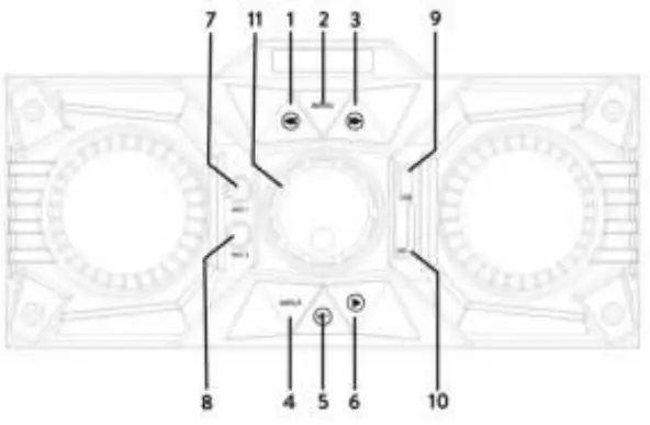 FENTON KAR100 Karaoke Machine Bluetooth Party Speaker - CONTROL ELEMENTS