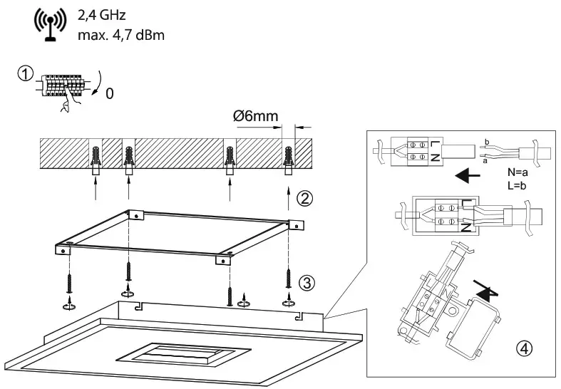 Paul Neuhaus 270386 Cut-Out 45x45cm RGBW LED Panel - Product Overview 2