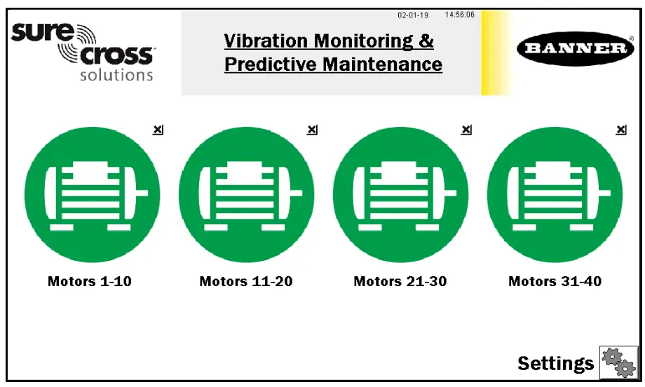 BANNER DXM700-B1R1 Wireless Controller - Home Screen