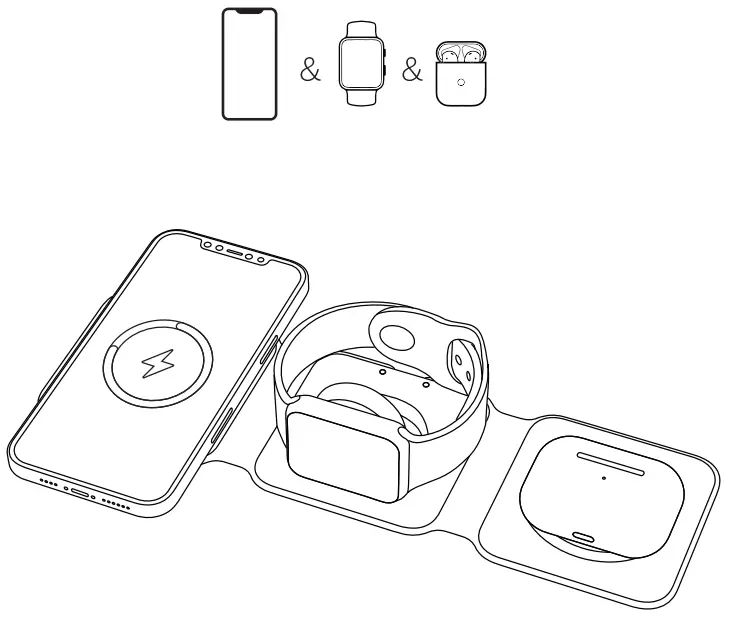 Amaztec Z12 Trio Magnetic Wireless Charger