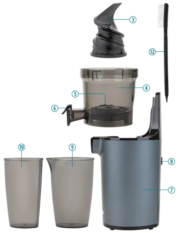 Shine KITCHEN SJX 1WH XL Cold Press Compact Juicer-PARTS 1