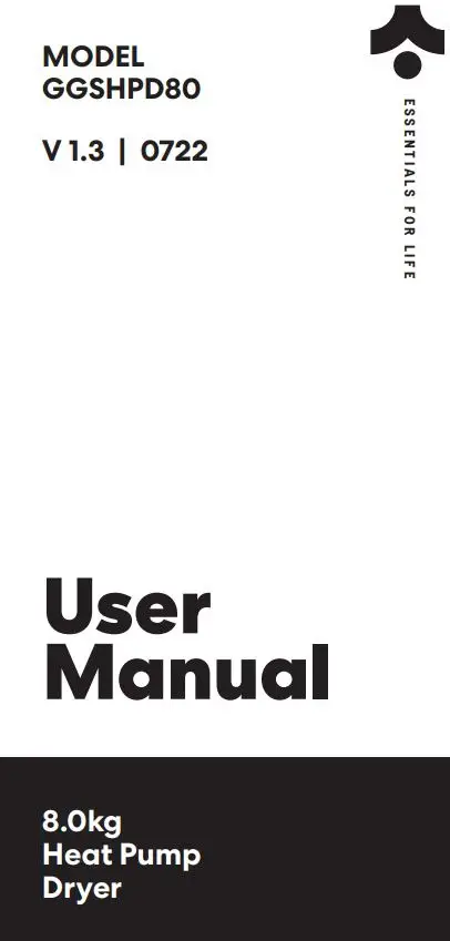 SOLT GGSHPD80 Heat Pump Dryer User Manual