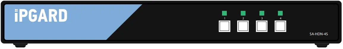 iPGARD SA HDN 4S Advanced 4 Port Secure Single head DP HDMI to DP HDMI KVM Switch