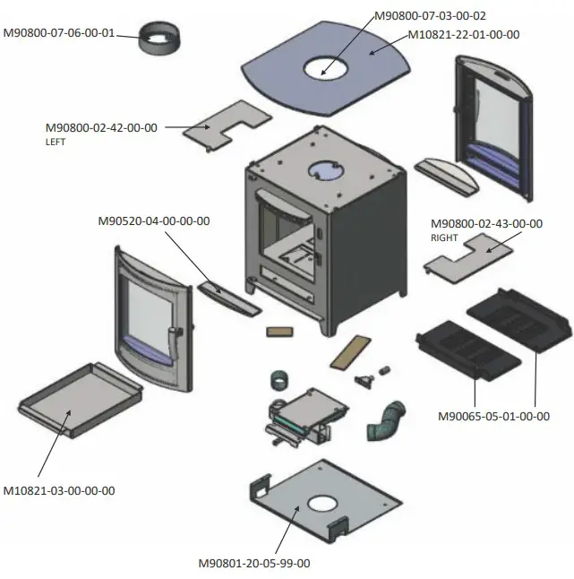 Double sided Stove parts