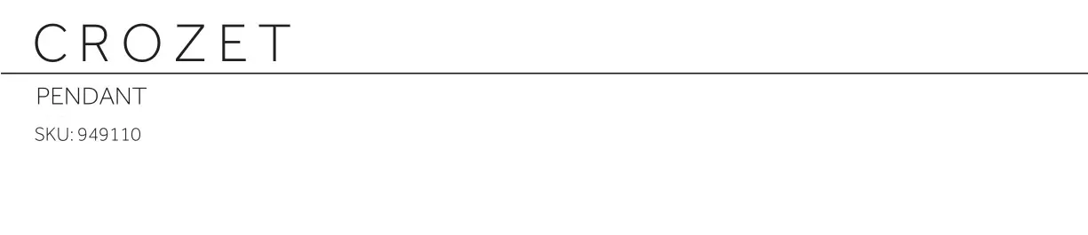 949110 Crozet Single Light 14 Inch Wide Pendant Instruction Manual