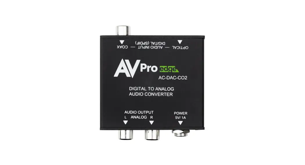Av Pro Edge Ac-dac-co2 Digital To Analog Audio Converter User Guide