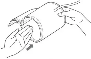 wear the cuff on your upper arm