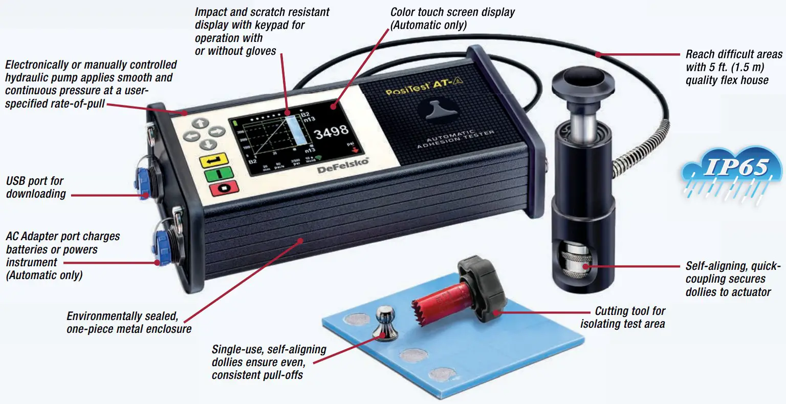 DeFelsko AT Series Pull Off Adhesion Testers - Models Feature