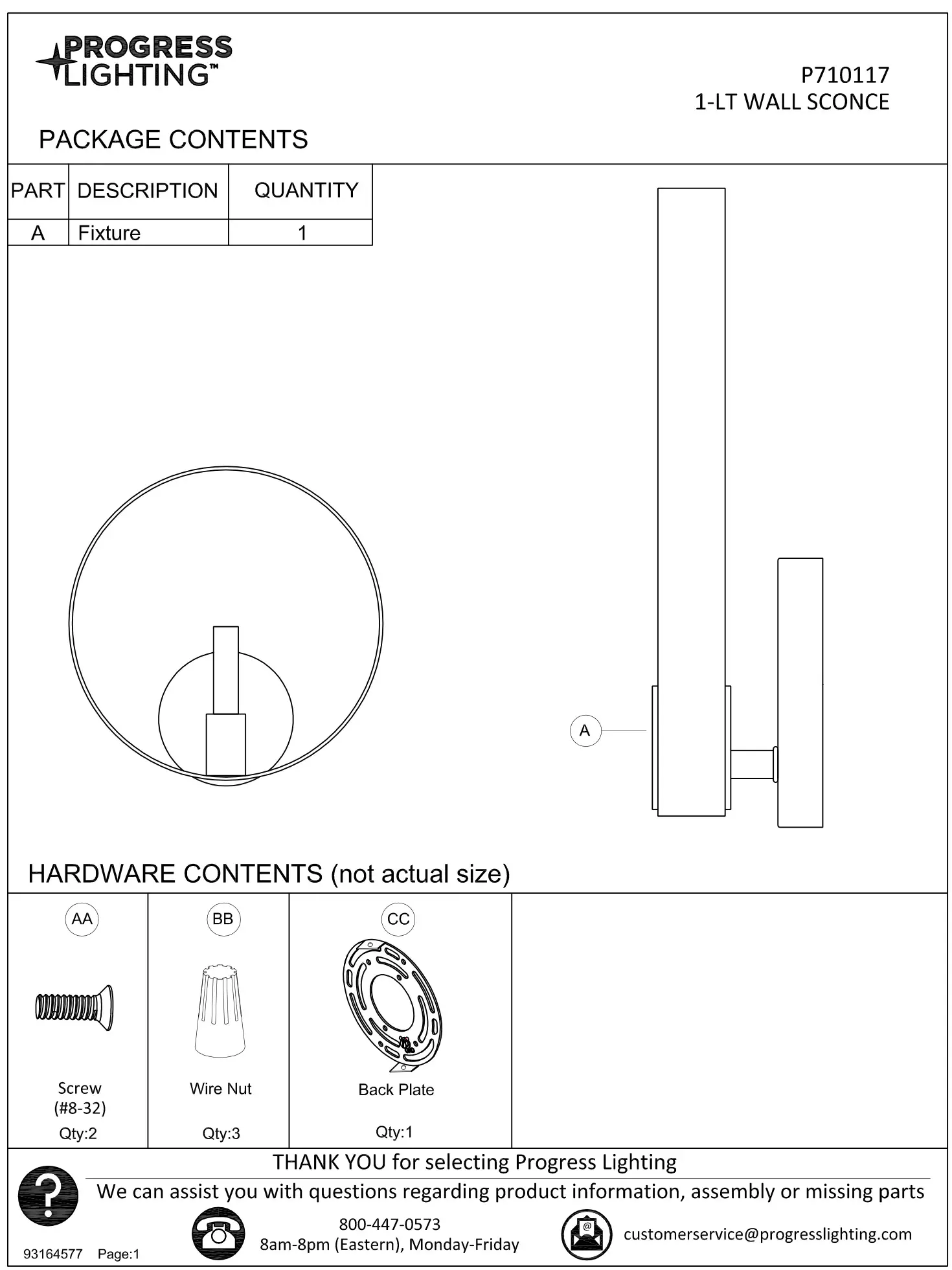 PROGRESS LIGHTING P710117 11-in W 1-Light Aged Bronze Farmhouse Led Instruction Manual