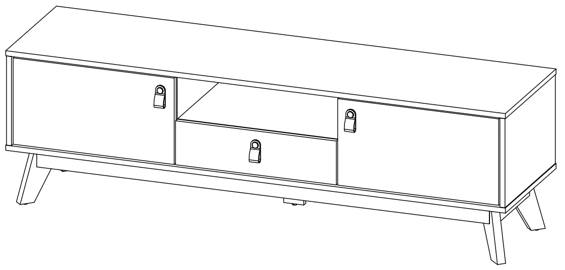 OSTRO Furniture AOF-RTV03 Riley TV Unit Light Oak -