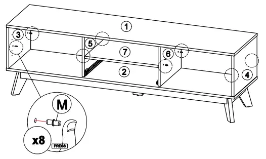 OSTRO Furniture AOF-RTV03 Riley TV Unit Light Oak - fig 19