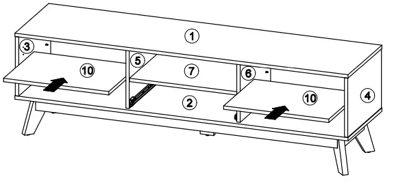 OSTRO Furniture AOF-RTV03 Riley TV Unit Light Oak - fig 20