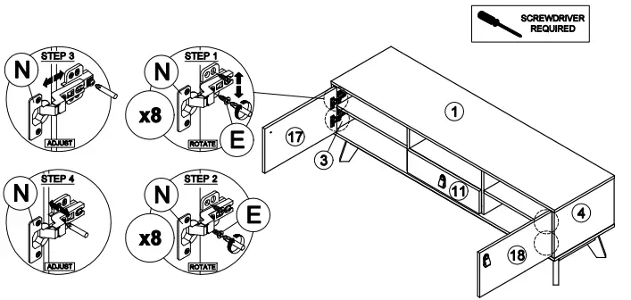 OSTRO Furniture AOF-RTV03 Riley TV Unit Light Oak - fig 28