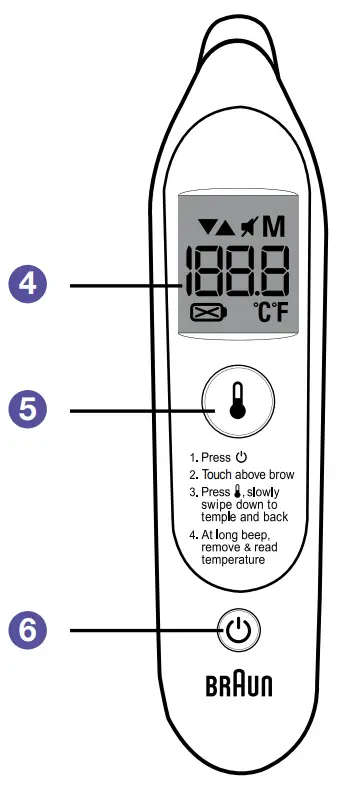 BRAUN BST200US Temple Swipe Thermometer -FIG1