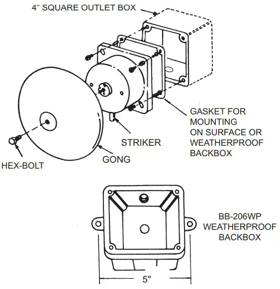 Mircom BL-6B Motorized Steel Bells - fig 2