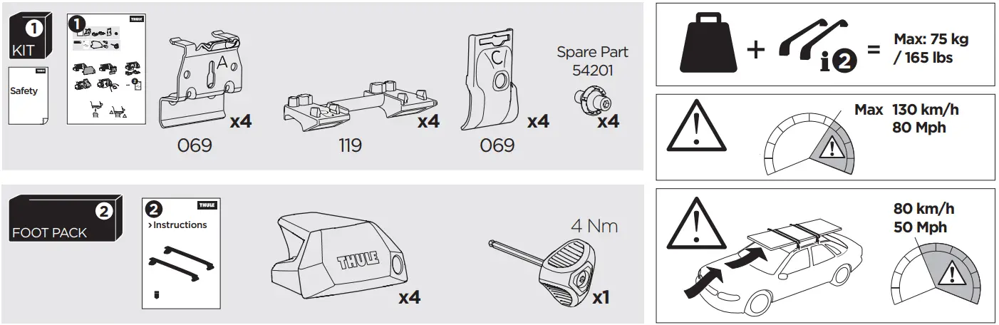 THULE 186147 Mazda Roof Rack Kit - fig 1