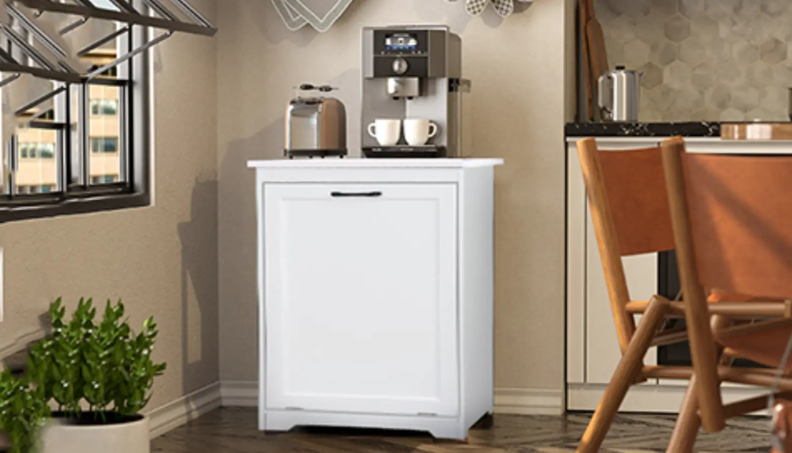 Jaxsunny Hg61w1262 10 Gallon Tilt Out Cabinet Trash Can User Manual