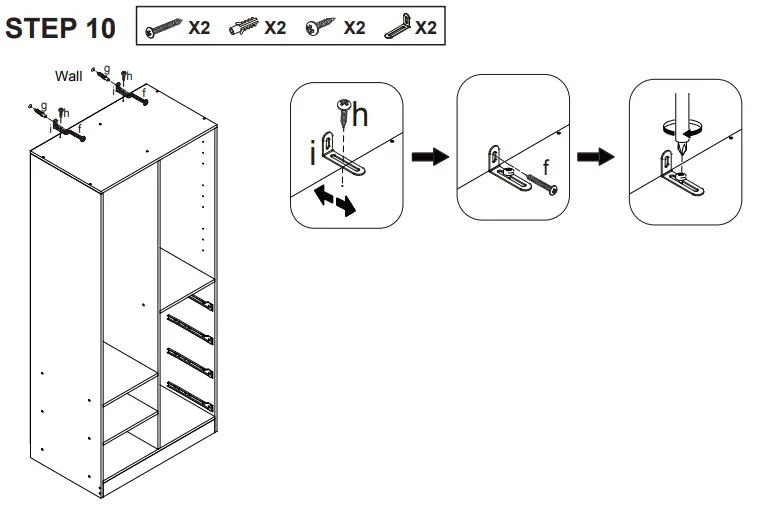 Kmart Wardrobe with 4 Drawers -STE10
