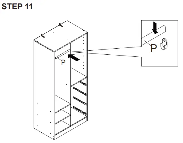 Kmart Wardrobe with 4 Drawers -STE11