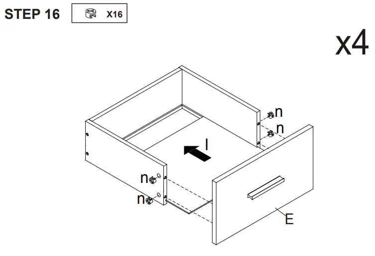 Kmart Wardrobe with 4 Drawers -STE16