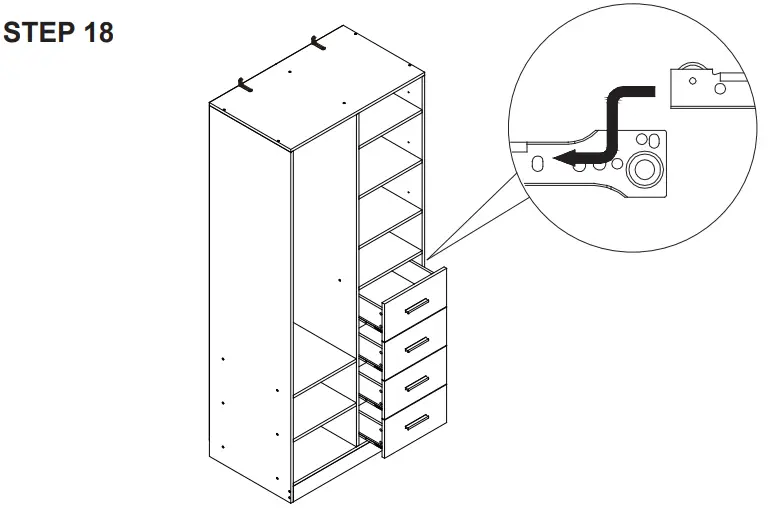 Kmart Wardrobe with 4 Drawers -STE18