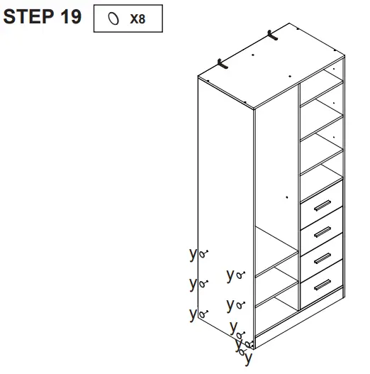 Kmart Wardrobe with 4 Drawers -STE19