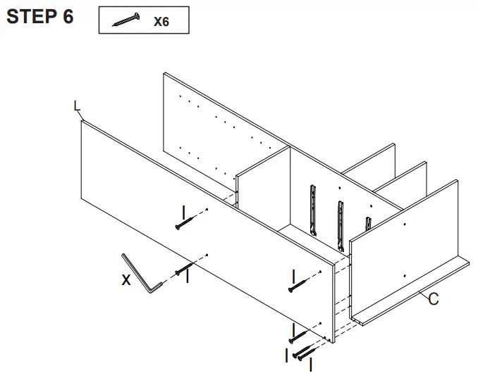 Kmart Wardrobe with 4 Drawers -STE6