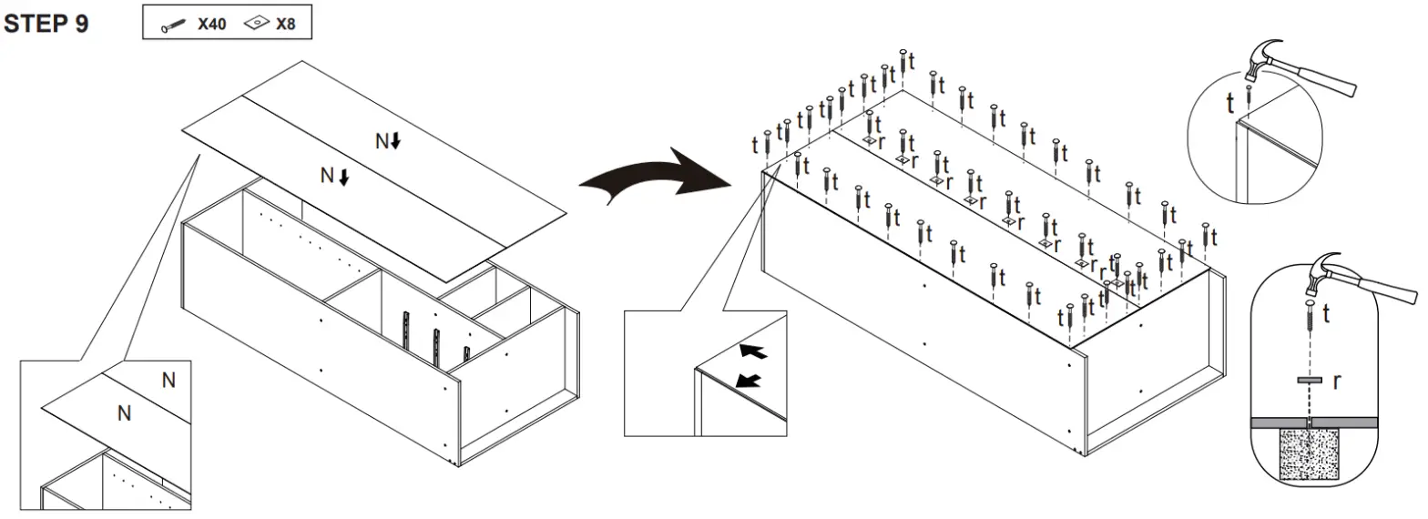 Kmart Wardrobe with 4 Drawers -STE9