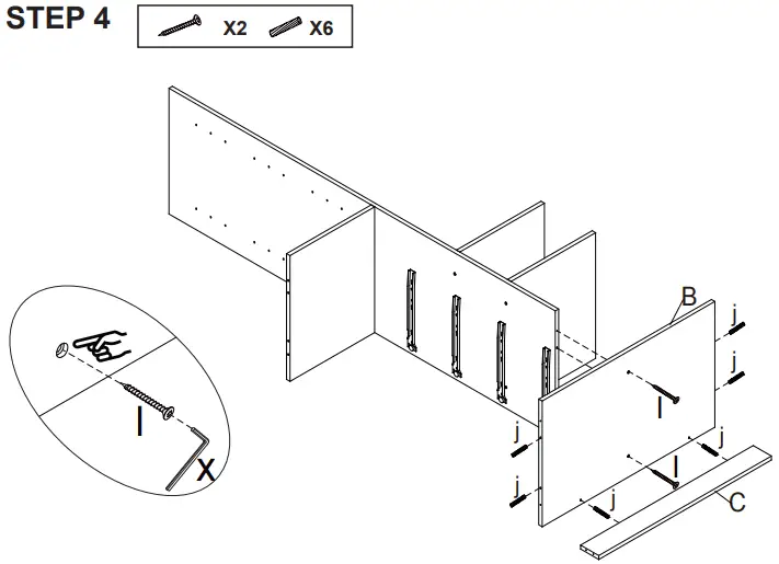 Kmart Wardrobe with 4 Drawers -step4