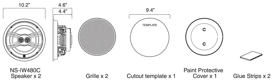YAMAHA NS-IW480C Ceiling Speaker System - UNPACKING