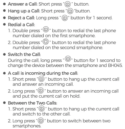 9.3 Handsfree call Function