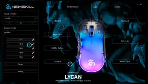 NEWSKILL Lycan Transparent Gaming Mouse RGB 16000DPI - Key setting