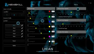 NEWSKILL Lycan Transparent Gaming Mouse RGB 16000DPI - Performance
