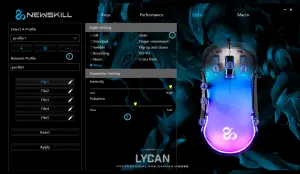 NEWSKILL Lycan Transparent Gaming Mouse RGB 16000DPI - RGB Lighting S