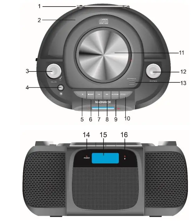 MAGNAVOX MD6972 CD Boombox with Bluetooth Wireless Technology fig6