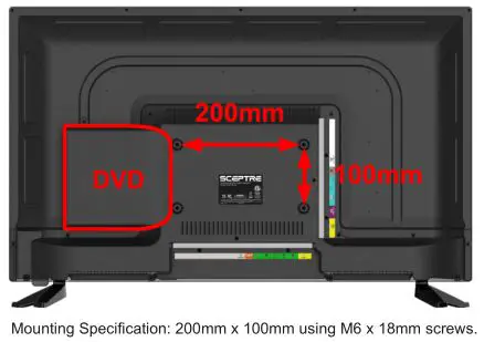SCEPTRE E325BD-SRD-UG - Rear View Mounting Pattern